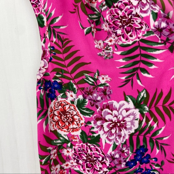 J Crew Fuchsia Floral Sleeveless Top 6 Medium - Picture 2 of 4